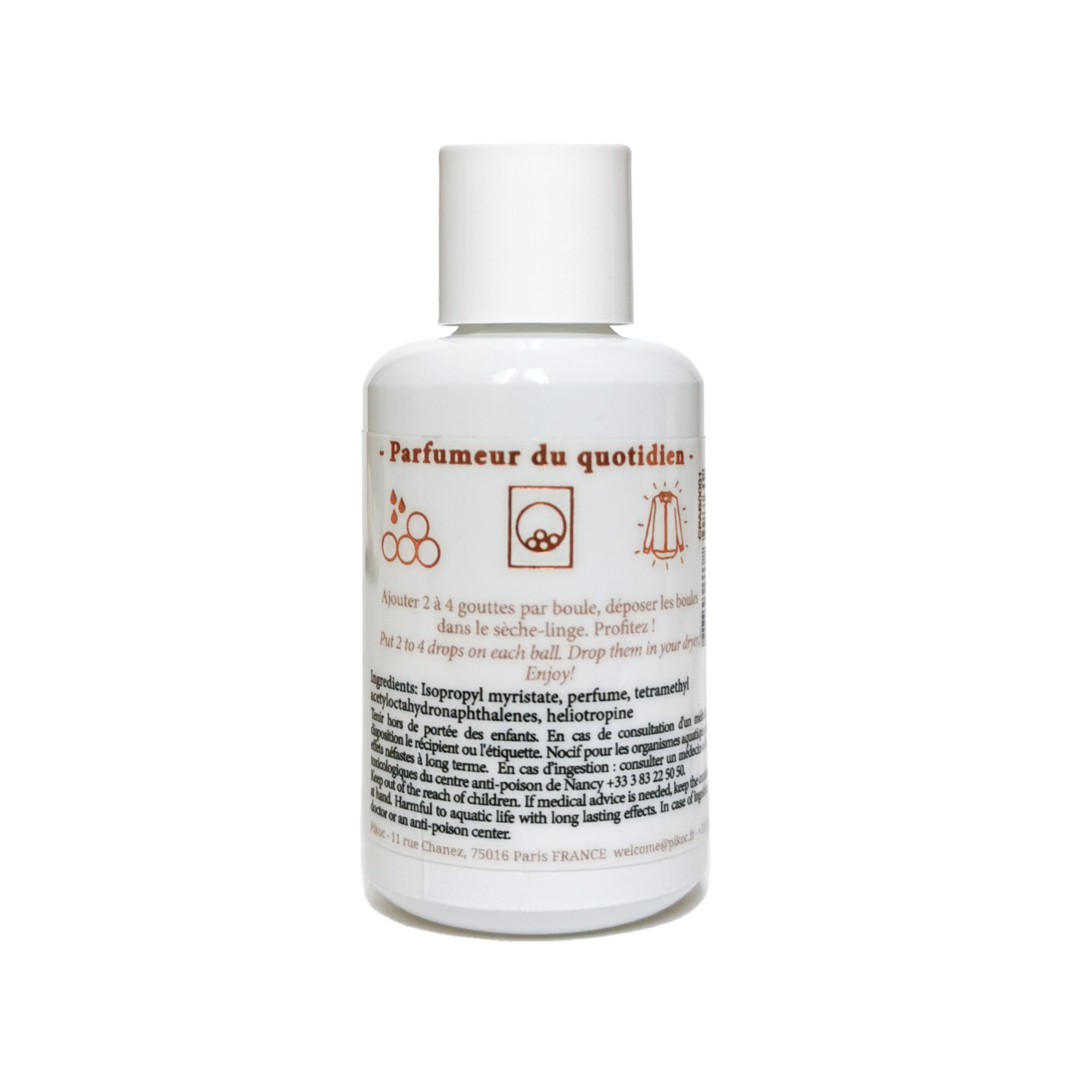 Détail réglementaire du concentré de parfum 30mL Pikoc Ambre Beige