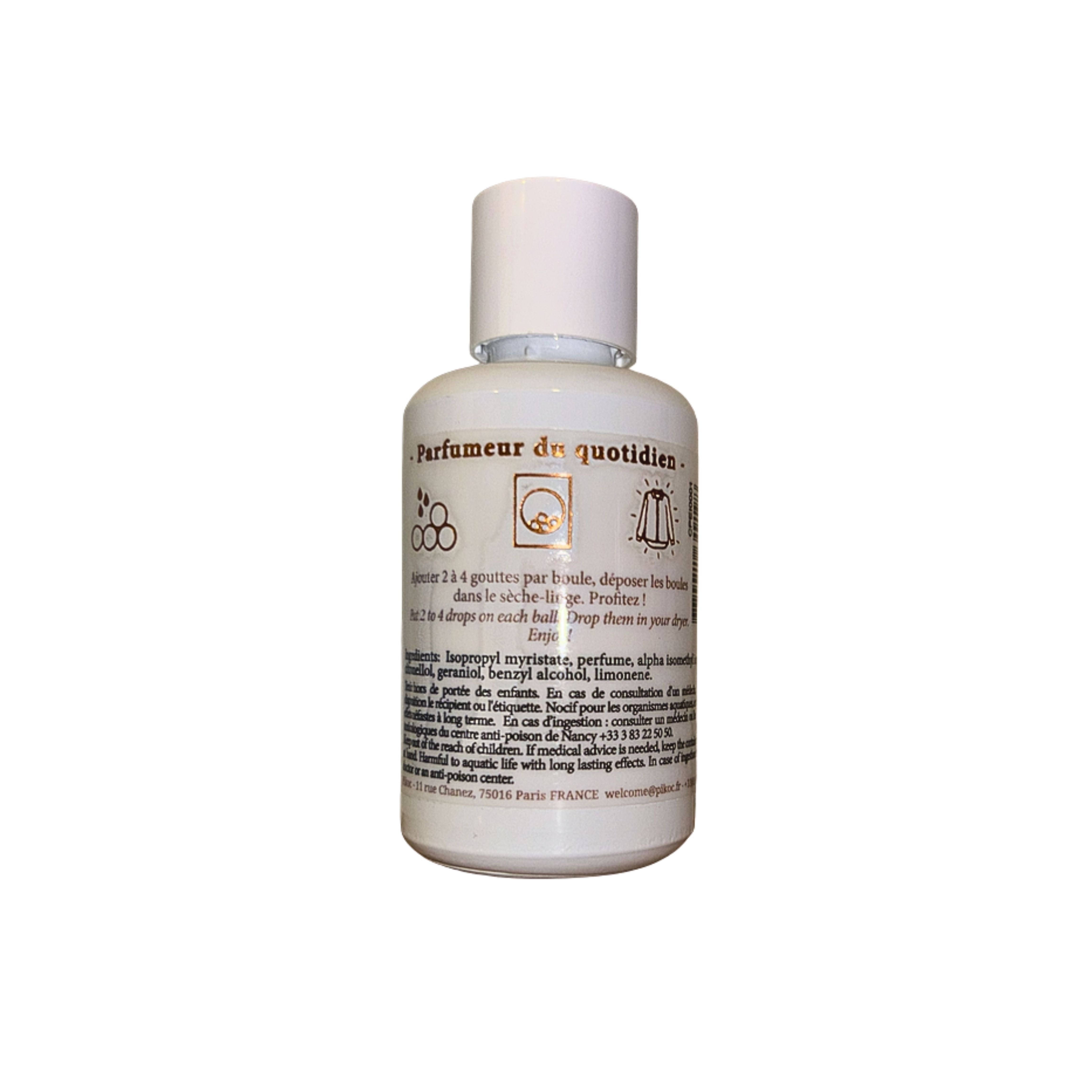 Détail réglementaire du concentré de parfum 30mL Pikoc Éclat d’Iris