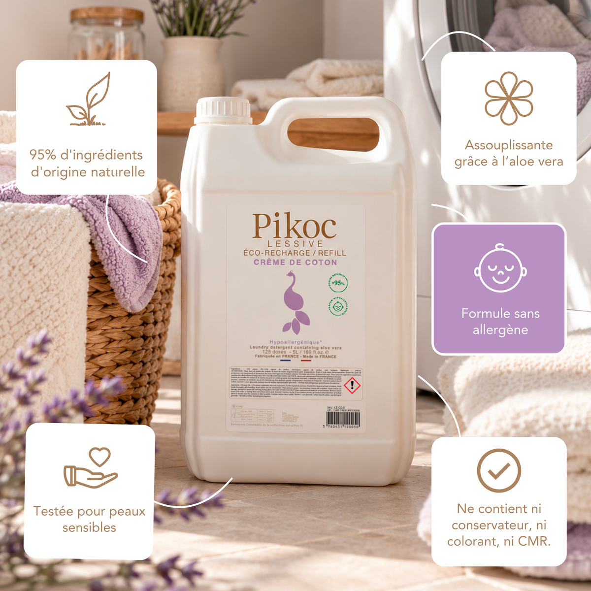 Éco-Recharge Lessive Crème de Coton 5L