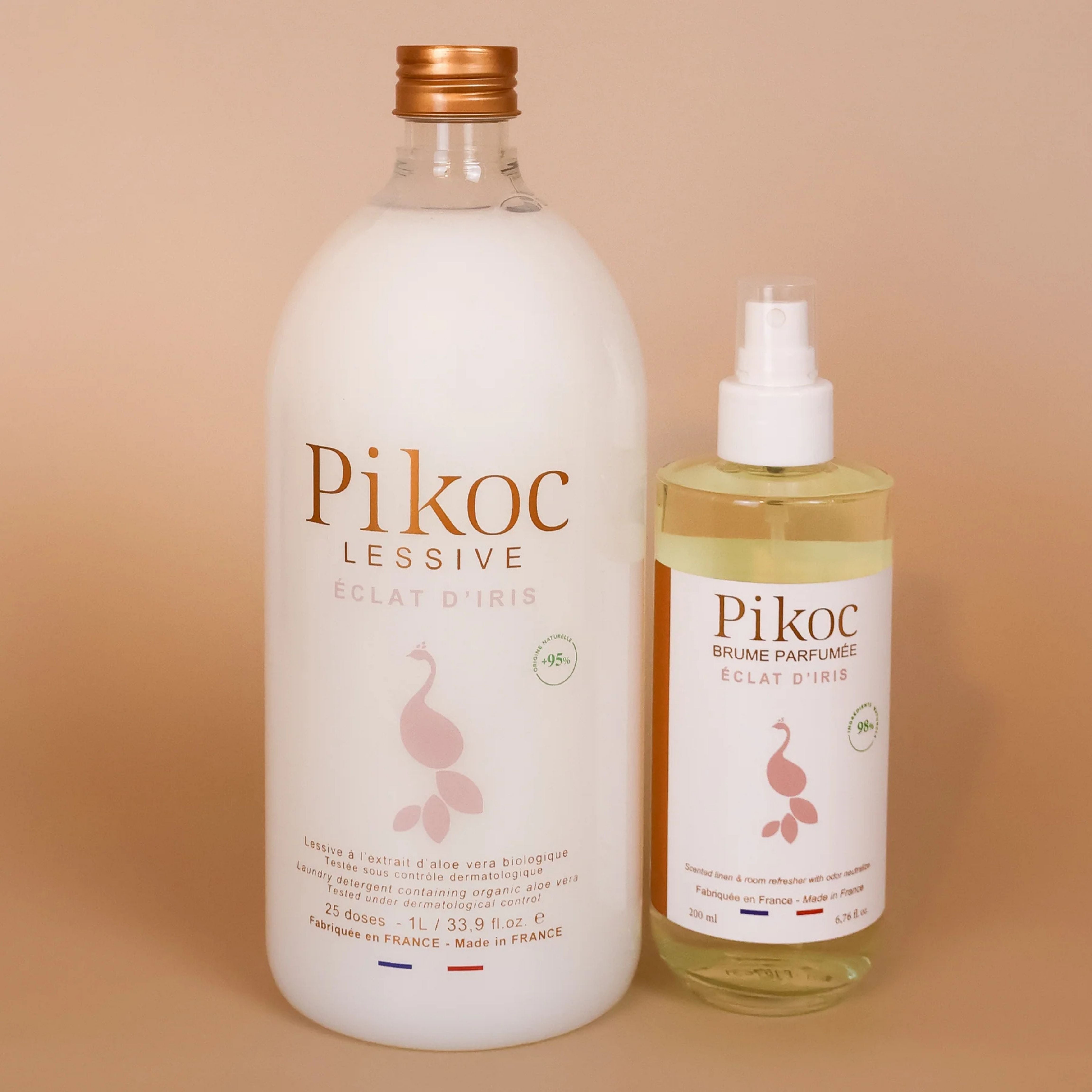 Offre duo Lessive 1L et Brume Parfumée 200mL Pikoc Éclat d’Iris, éco-responsable et made in France