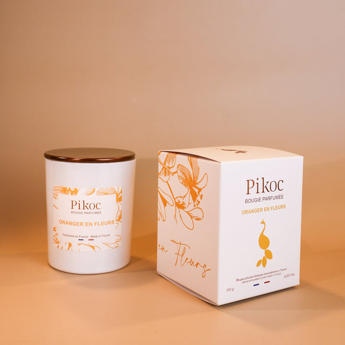 Bougie Oranger en Fleurs