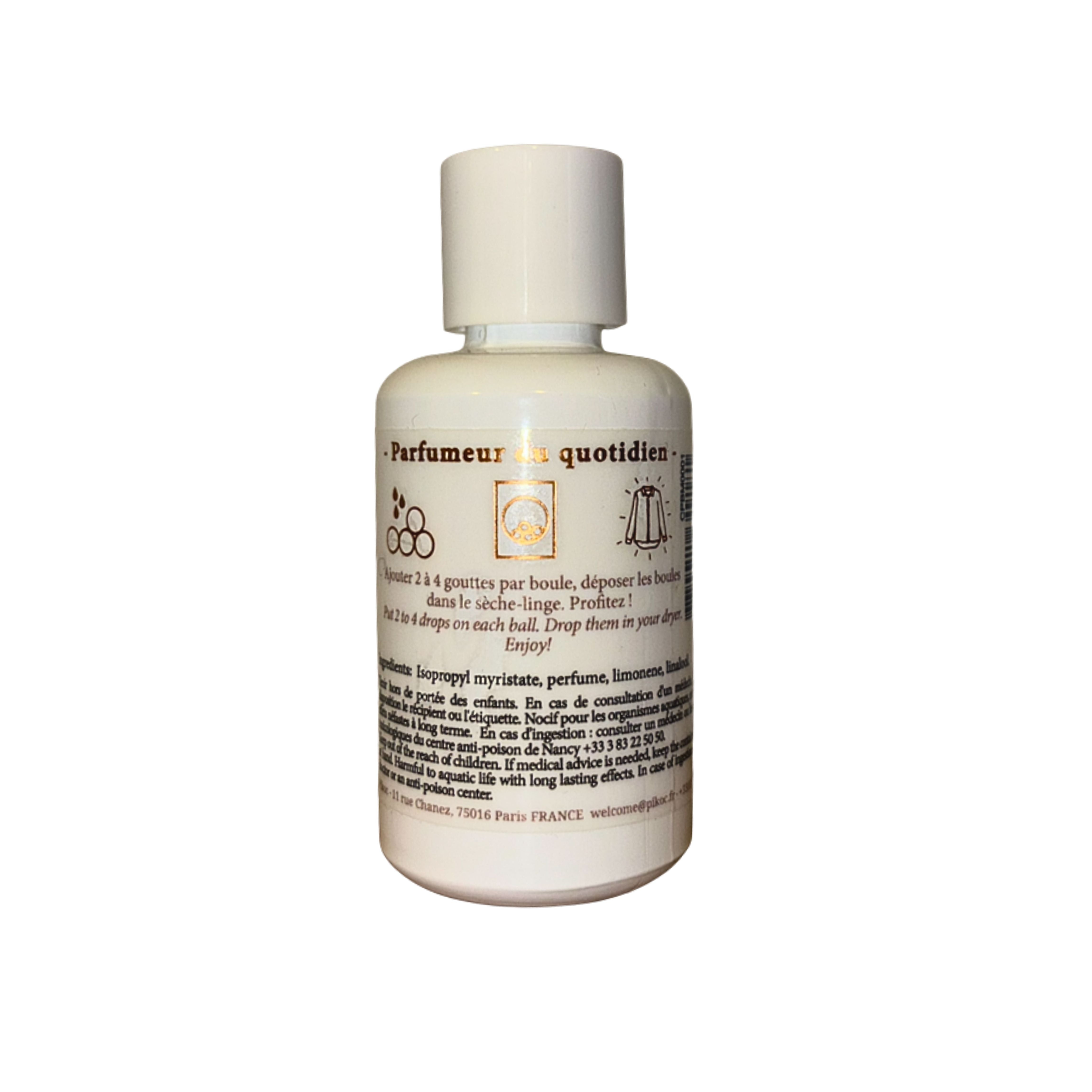 Détail réglementaire du concentré de parfum 30mL Pikoc Bois Mythique