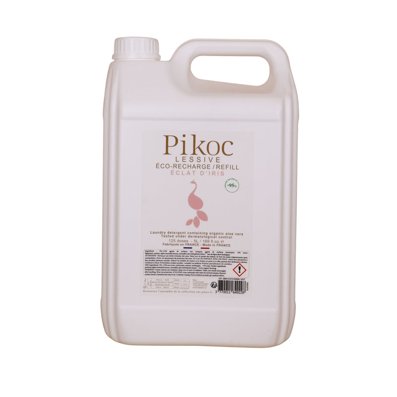 Détail réglementaire de l’Éco-recharge lessive 5L Pikoc Éclat d’Iris