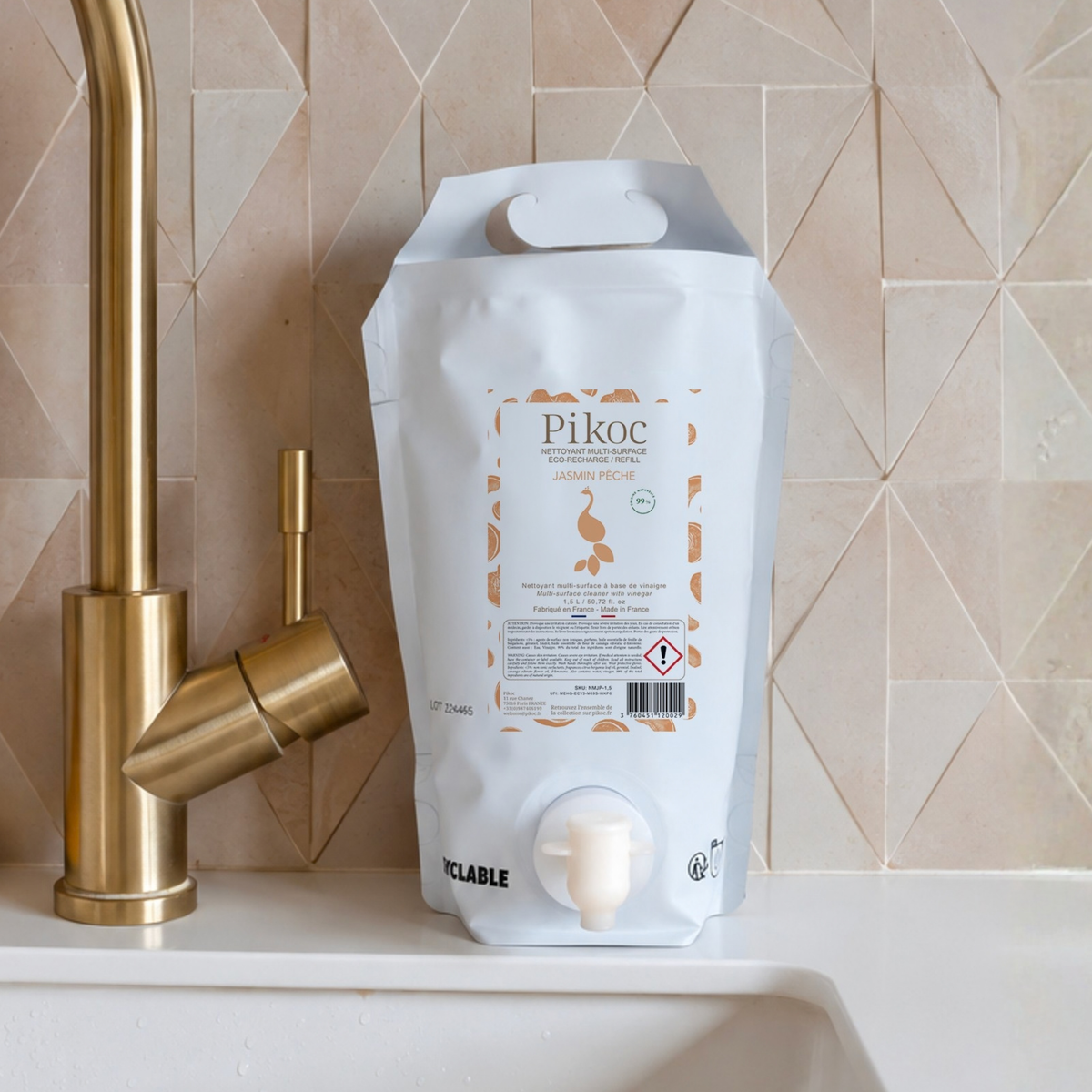 Nettoyant Multi-Surface - Jasmin Pêche - Éco-Recharge 1,5L