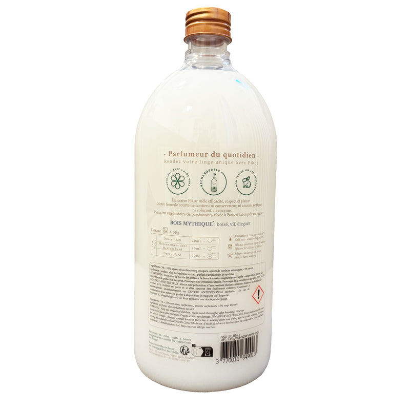 Détail réglementaire de la lessive 1L Pikoc Bois Mythique