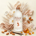 Lessive Pikoc Ambre Beige, 1L, pyramide olfactive avec ingrédients, notes de fond, de tête et de coeur