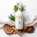 Lessive Pikoc Bois Mythique, 1L, pyramide olfactive avec ingrédients, notes de fond, de tête et de coeur